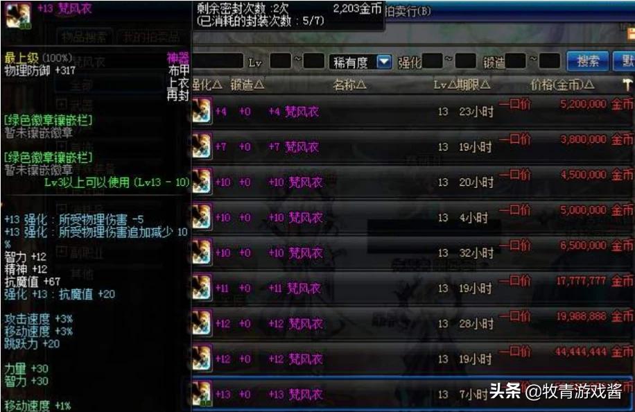 dnf梵风衣_dnf梵风衣属性