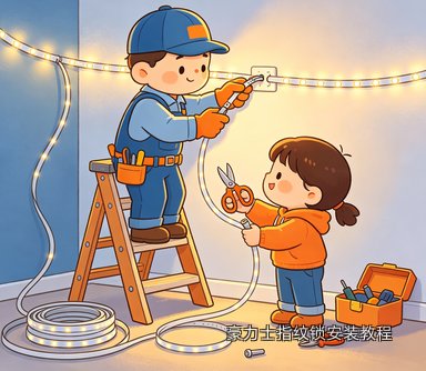 豪力士指纹锁安装教程