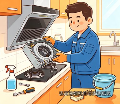 志高油烟机自动清洗视频