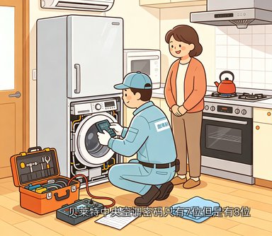 贝莱特中央空调密码只有7位但是有8位
